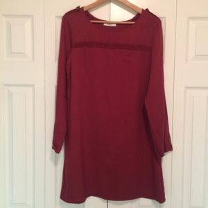 CLARET RED LONG SLEEVE DRESS /tunic